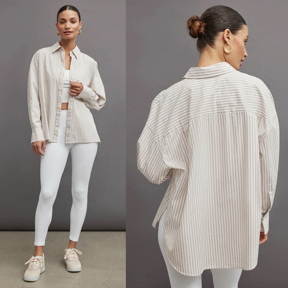 Carbon38 Oversized Button Up Shirt, S